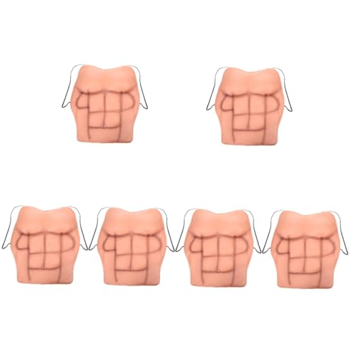 BESPORTBLE 6 Stück Realistisches Silikon Muskelkostüm Brustmuskel Requisite für Cosplay Halloween Fasching Party Ganzkörper Muskelanzug von BESPORTBLE