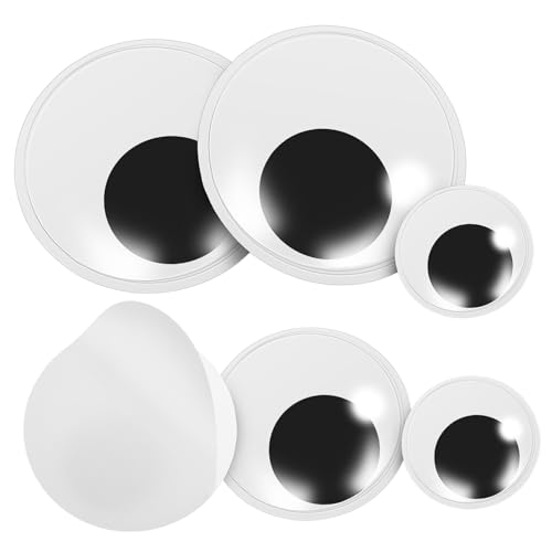 BESPORTBLE 6 Stück Selbstklebende Wackelaugen PVC Runde Bastelaugen für Puppen Plüschtiere Häkeltiere DIY Kreatives Basteln Robust und Vielseitig von BESPORTBLE