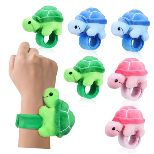 BESPORTBLE 6 Stück Stofftier Schildkröten Slap Armbänder Plüsch Partyspielzeug für Süße Geschenkidee für Geburtstagsfeiern und Feiern von BESPORTBLE