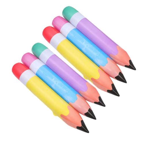 BESPORTBLE 6 Stück Teiliges Aufblasbare Bleistifte aus PVC Bunte Riesen Ballons für Schulanfang Klassenzimmerdeko Geburtstagsfeier Abschlussfeier Leicht Robust und Transportabel von BESPORTBLE
