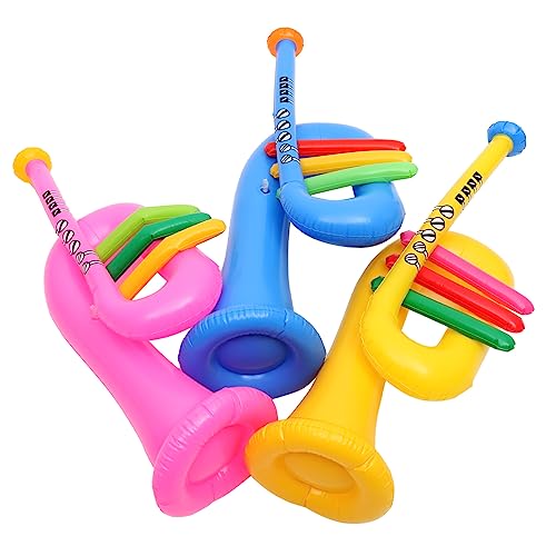 BESPORTBLE 6 Stück Teiliges Aufblasbares Instrumentenspielzeug aus Langlebigem PVC Buntes Horn und Trompete für Kindergeburtstag Bühnenauftritte Partydekorationen und von BESPORTBLE