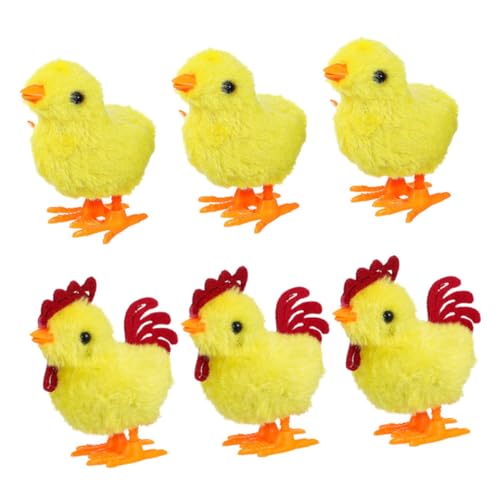 BESPORTBLE 6 Stück Teiliges Aufziehspielzeug Plüsch Huhn und Küken in Gelb Mechanische Realistische Kuscheltiere Buntes Retro Spielerisch für Kinderzimmer und Ostergeschenke Geeignet von BESPORTBLE