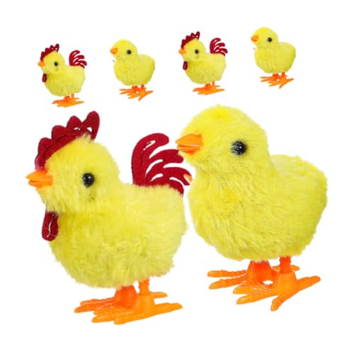 BESPORTBLE 6 Stück Teiliges Aufziehspielzeug Wind up Küken Plüsch mit Realistischer Textur Farbenfrohes Springendes Farmhuhn für Kreatives Spiel und Osterdekoration von BESPORTBLE