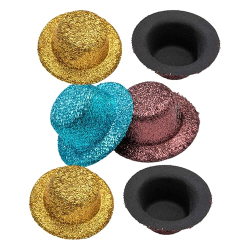 BESPORTBLE 6 Stück Teiliges Bunte Glitzer Mini Hüte Stilvolle Puppendeko und DIY Accessoires Geeignet für Puppen und Haustiere Kreative Partyhüte für Festliche Anlässe Zufällige Farbe von BESPORTBLE