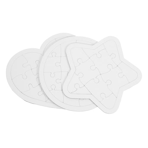 BESPORTBLE 6 Stück Teiliges DIY Blanko Puzzle aus Papier Präzise Geschnittene Stern Puzzles zum Bemalen und Kreativgestalten für Fördert Motorische Fähigkeiten und Kreativität von BESPORTBLE