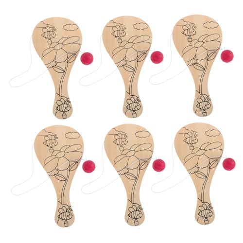BESPORTBLE 6 Stück Teiliges DIY Handbemaltes Holz Paddelball Set für Kreatives für Malen Graffiti und Bastelprojekte für Familie und Schule BESPORTBLE 6 Stück Teiliges DIY Handbemaltes Holz Paddelball Set für Kreatives für Malen Graffiti und Bastelprojekte für Familie und Schule von BESPORTBLE