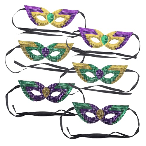 BESPORTBLE 6 Stück Teiliges Halbgesichts Masken mit Glitzer für Frauen Venezianische Karneval Masquerade Retro Cosplay Accessoire in Violett Grün und Gold für Halloween Fasching und BESPORTBLE 6 Stück Teiliges Halbgesichts Masken mit Glitzer für Frauen Venezianische Karneval Masquerade Retro Cosplay Accessoire in Violett Grün und Gold für Halloween Fasching und von BESPORTBLE
