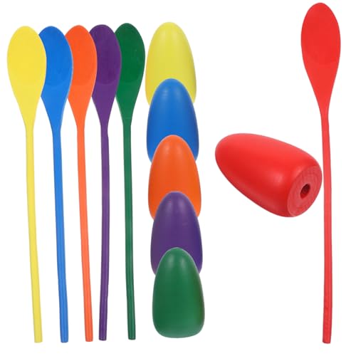 BESPORTBLE 6 Stück Teiliges Holz Outdoor Egg Race Balance Training für Langlebiges Sensorisches Gleichgewichtsspiel Buntes Montessori Aktivitätsspielzeug für Mädchen und Jungen von BESPORTBLE