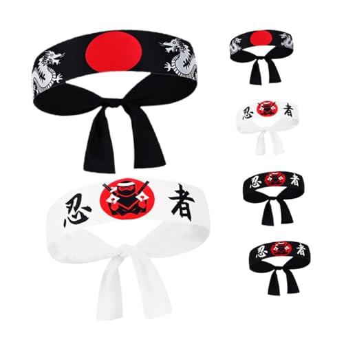 BESPORTBLE 6 Stück Teiliges Japanisches Ninja Stirnband für Erwachsene Design Vielseitig Einsetzbar für Sport und Cosplay Strapazierfähig und BESPORTBLE 6 Stück Teiliges Japanisches Ninja Stirnband für Erwachsene Design Vielseitig Einsetzbar für Sport und Cosplay Strapazierfähig und von BESPORTBLE