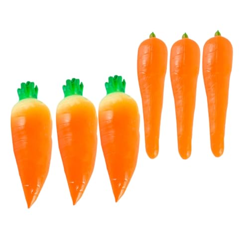BESPORTBLE 6 Stück Teiliges Künstliche Karotten Modelle Lebensecht Simulierte Mini Karotten aus PVC Realistische Deko für Küche Garten Ostern und Schaufenster Langlebig Handlich von BESPORTBLE