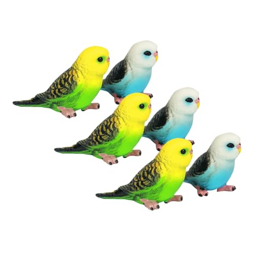 BESPORTBLE 6 Stück Teiliges Lebensechte Papagei Figuren für Realistische Vogelspielzeuge in Grün und Blau Kompakt Leicht Tragbar für Indoor und Outdoor Spiele von BESPORTBLE