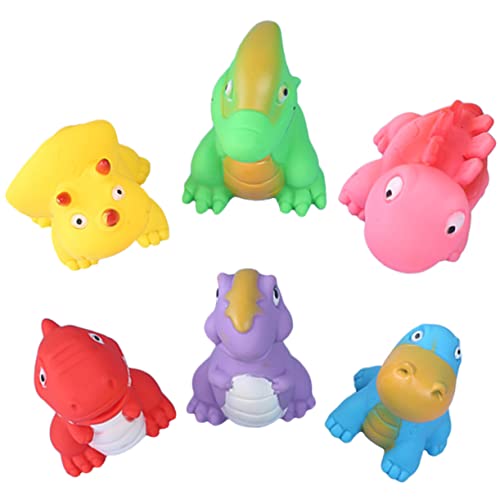 BESPORTBLE 6 Stück Teiliges Lustige Dinosaurier Badewannenspielzeuge mit Quietscher Robustes Sicheres Haushalts Spritzspielzeug für Junge Mädchen und Kleinkinder Weiche Oberfläche für von BESPORTBLE