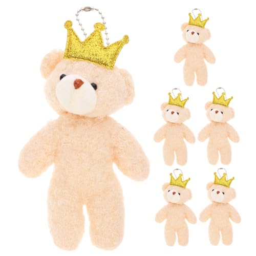 BESPORTBLE 6 Stück Teiliges Mini Plüschbär Weiche Kleine Kuscheltieranhänger für DIY Schlüsselanhänger Leichte Tragbare Mini Bär Puppen für Geschenke und Bastelprojekte von BESPORTBLE
