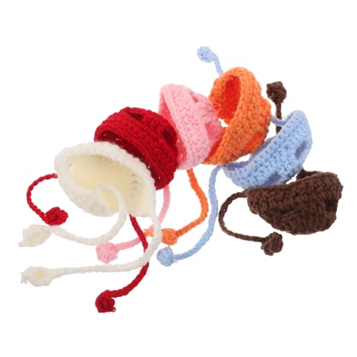 BESPORTBLE 6 Stück Teiliges Mini Strickmützen für Puppen aus Garn Leichte Atmungsaktive Kopfbedeckung für DIY Bastelprojekte Weihnachtsbaumschmuck und Figuren Passend für Puppenköpfe von BESPORTBLE
