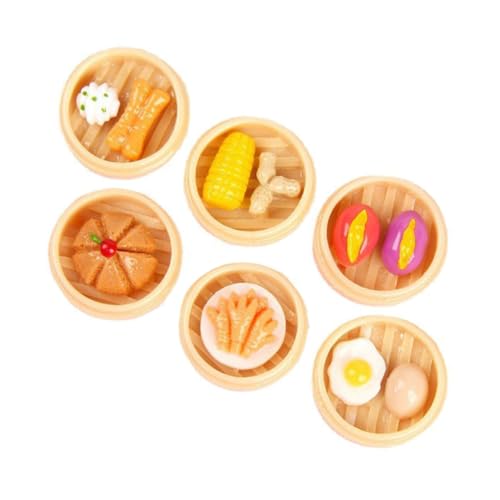 BESPORTBLE 6 Stück Teiliges Miniatur Dampfgarer mit Realistischer Simulation Gedämpfter Speisen Langlebige Farbintensive Deko für Markt Vorschule und Spielzwecke Detailgetreue Mini Steamer von BESPORTBLE