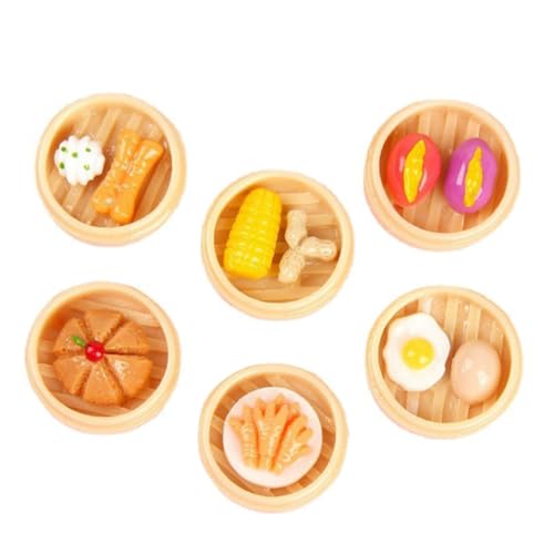 BESPORTBLE 6 Stück Teiliges Miniatur Steamed Food Modell aus Resin Realistische Miniatur Gedämpfte Speisen für Puppenhaus Dekoration Küchenaccessoires Lebensechte Food Models Gemischte von BESPORTBLE