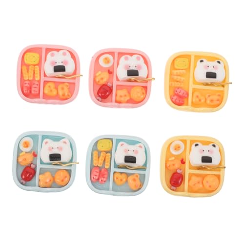 BESPORTBLE 6 Stück Teiliges Miniatur Sushi Essensbox aus Robustem Resin Niedliche Miniatur Lebensmittelmodelle für Puppenhaus Dekoration Realistische Japanische Bento Simulation für Mikro von BESPORTBLE