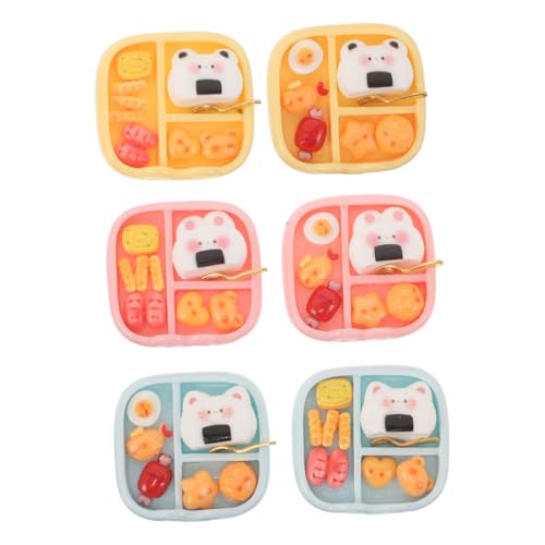 BESPORTBLE 6 Stück Teiliges Miniatur Sushi Lunchbox Niedliche Resin Miniaturen Verschiedene Stilvarianten Detailreiche Mini Essensmodelle für Puppenhausdeko Platzsparende Mikro Szenen von BESPORTBLE