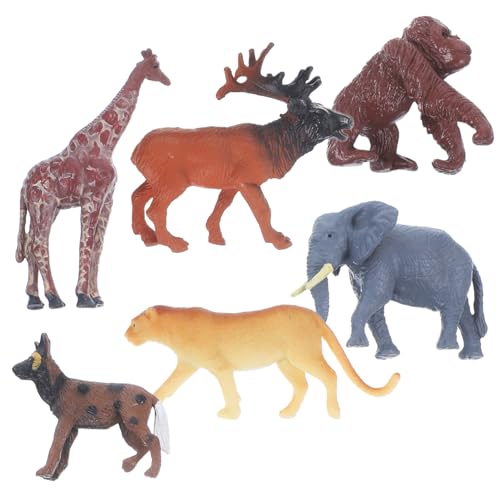 BESPORTBLE 6 Stück Teiliges Miniatur Wildtiere Figuren aus Realistische Afrikanische Tiermodelle als Lernspielzeug und Schreibtischdeko für Kinderzimmer und DIY Landschaft von BESPORTBLE