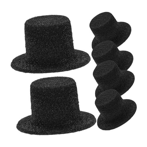 BESPORTBLE 6 Stück Teiliges Miniatur Zylinderhut Kleine Puppenhüte zum Basteln Stabile Mini Hüte für DIY Accessoires für Puppendekoration Weihnachts und Geburtstagsfeiern von BESPORTBLE