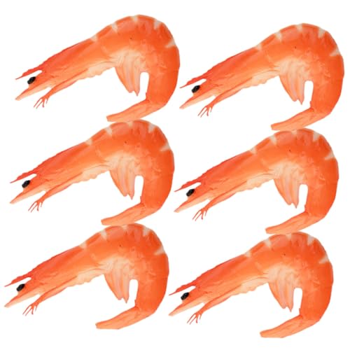 BESPORTBLE 6 Stück Teiliges PVC Garnelen Modell Realistisch Simulierte Garnelen für Restaurant Display Requisite und Kindgerechtes Lernspielzeug von BESPORTBLE