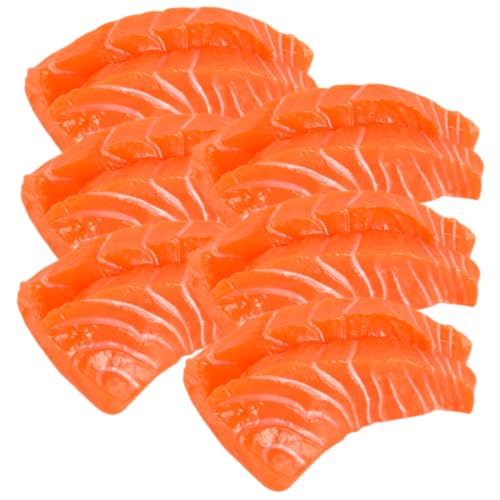 BESPORTBLE 6 Stück Teiliges Realistisches PVC Fisch Modell Lebensechte Lachsscheiben Foto Requisiten Langlebige Deko für Küche Restaurant Fensterdisplay und Home Decoration von BESPORTBLE