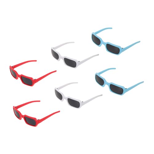 BESPORTBLE 6 Stück Teiliges Set Miniatur Sonnenbrillen für Puppen Stylische UV Schutzbrillen für Rollenspiele Fotorequisiten Leichte Puppenzubehör aus Kinderfreundlichem Material von BESPORTBLE
