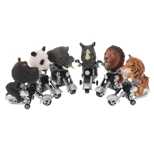 BESPORTBLE 6 Stück Teiliges Set Tier-spielzeugautos mit Rückziehmotor Reibungsbetriebene Motorradmodelle für Jungen und Mädchen Robuste Lernfahrzeuge für Drinnen und Draußen Pädagogische von BESPORTBLE