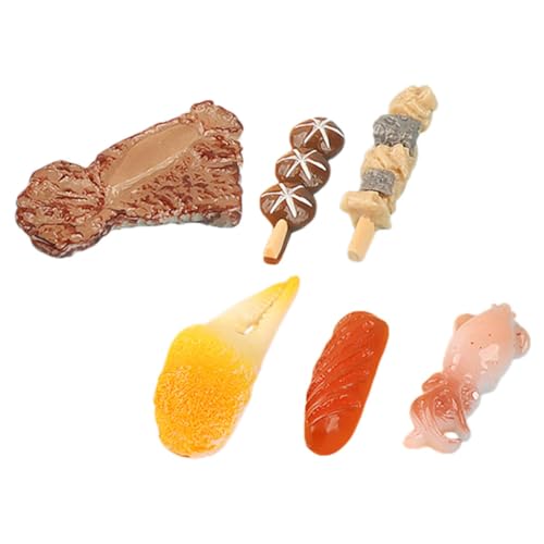 BESPORTBLE 6 Stück Teiliges Snack aus Resin Realistische Miniatur Snacks Bunten Stilen DIY Schmuckanhänger für Puppenhaus Haaraccessoires Bastelarbeiten und Festivalgeschenke von BESPORTBLE