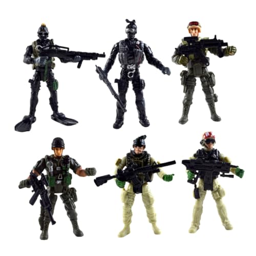 BESPORTBLE 6 Stück Teiliges Special Forces aus Sicherem Kunststoff Bewegliche Arme und Beine Interaktives Rollenspiel für Jungen und Mädchen Fördert Wissen über Spezialeinheiten und von BESPORTBLE