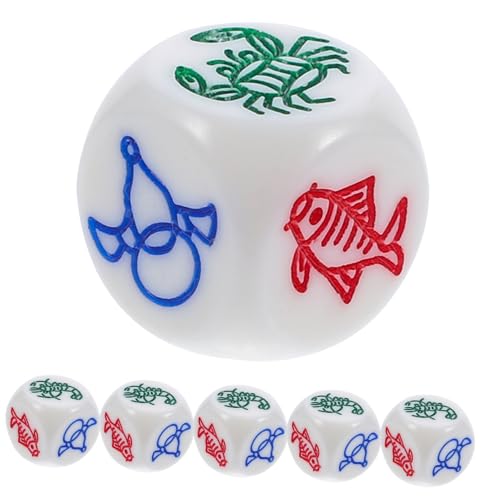 BESPORTBLE 6 Stück Teiliges Vintage Würfelspielset mit Fisch Krabben Garnelen Motiven Robuste Leichte Spielwürfel für Brettspiele Partys und Familienspaß Langlebig und Verschleißfest BESPORTBLE 6 Stück Teiliges Vintage Würfelspielset mit Fisch Krabben Garnelen Motiven Robuste Leichte Spielwürfel für Brettspiele Partys und Familienspaß Langlebig und Verschleißfest von BESPORTBLE