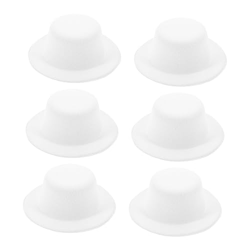BESPORTBLE 6 Stück Teiliges Weiße Kleine DIY Hüte für Puppen Vielseitige Stoff Hutrohlinge für Schneemann und Clowndekoration als Haarnadel Zubehör und Bastelmaterial von BESPORTBLE