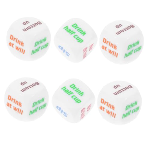 BESPORTBLE 6 Stück Trinkwürfel für Partys Acryl Würfelspiel für Erwachsene Ktv Bars und Zuhause Lustiges Spiel für Freunde und Familie Einfach zu Erlernen Robust und Langlebig von BESPORTBLE