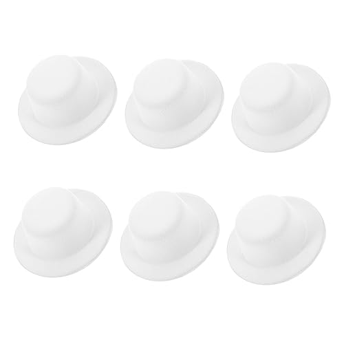BESPORTBLE 6 Stück Weiße Puppenhüte aus Leichtem Stoff Robuste Plüschmaterialien Handgefertigte Dekorationen für DIY Bären und Schneemann Vielseitige Bastelaccessoires für Weihnachten von BESPORTBLE