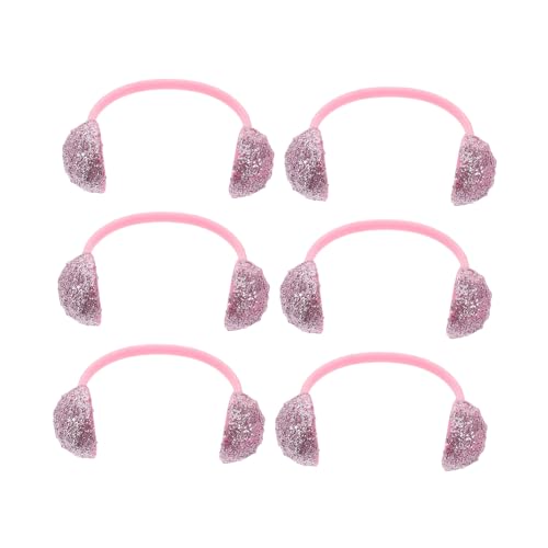 BESPORTBLE 6 Stück Zubehör für Puppen-Ohrenschützer Kopfbedeckungen für Puppen Mini-Stirnband-Requisite Puppen Ohrenschützer Spielzeugmikrofon amerikanische puppenkleidung Plastik Rosa von BESPORTBLE