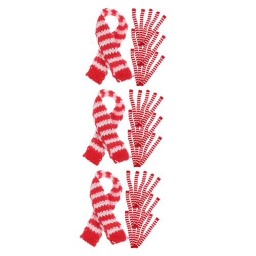 BESPORTBLE 60 Stck Teiliges Mini Schals aus Feiner Wolle Kreative Puppenschals mit Roten und Grünen Streifen Weiche Miniatur Wollschals für Puppen Deko und Bastelideen Nicht Verformbar von BESPORTBLE