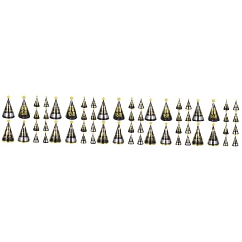 BESPORTBLE 60 Stck. Teiliges Neujahrs Papierkegel Hüte Schwarz Gold Leichte Partyhüte aus Langlebigem Papier Festliche Kopfbedeckung mit Neujahrs Motiven für Silvesterfeiern und BESPORTBLE 60 Stck. Teiliges Neujahrs Papierkegel Hüte Schwarz Gold Leichte Partyhüte aus Langlebigem Papier Festliche Kopfbedeckung mit Neujahrs Motiven für Silvesterfeiern und von BESPORTBLE