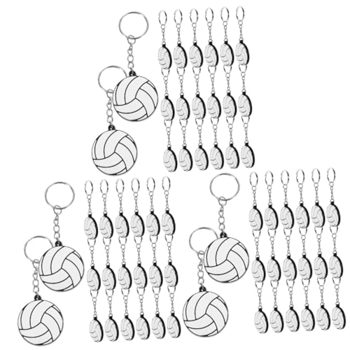 BESPORTBLE 60 Stck. Volleyball Schlüsselanhänger PVC Kleine Volleyball Anhänger Multifunktionale Taschen Deko Partygeschenke Für Rucksack Und Schlüsselbund von BESPORTBLE