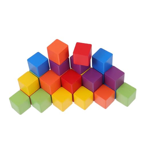 BESPORTBLE 60 Stück Bunte Holzbausteine Teiliges Große Würfel aus Buchenholz Pädagogisches für Frühe Bildung Kreatives für Handgemacht und Sicher von BESPORTBLE