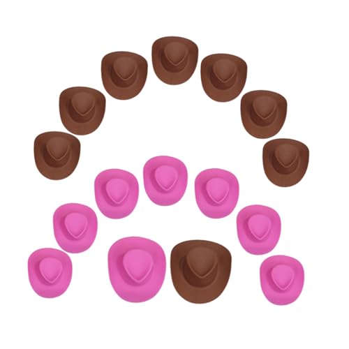 BESPORTBLE 60 Stück Mini Cowboy Hüte DIY Miniatur Hüte aus Kunststoff für Puppen Bastelprojekte und Dekoration Braun für Kreative Bastelideen und Puppenhaus Deko von BESPORTBLE