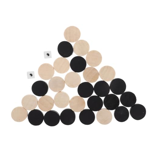 BESPORTBLE 60 Stück Teiliges Holz Schachfiguren Langlebige Brettspiel Ersatzteile Tragbares Schachspiel Zubehör Schwarz und Naturholz für Reisen und Gesellige Spielrunden von BESPORTBLE