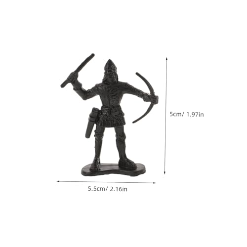 BESPORTBLE 60 Stück Teiliges Set Mini Soldaten Figuren Militärspielzeug aus Kunststoff mit Mittelalterlichen Rittern und Römischen Reitern in Schwarz Silber Detailreiche Modelle für Sammler von BESPORTBLE