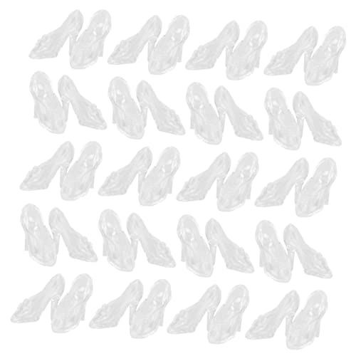 BESPORTBLE 60Paare Mini Kristall Pumps Transparente Puppendekorationen Exquisite Accessoires Für Hochwertige Mini Schuhe Für Puppen Und Rollenspiele von BESPORTBLE