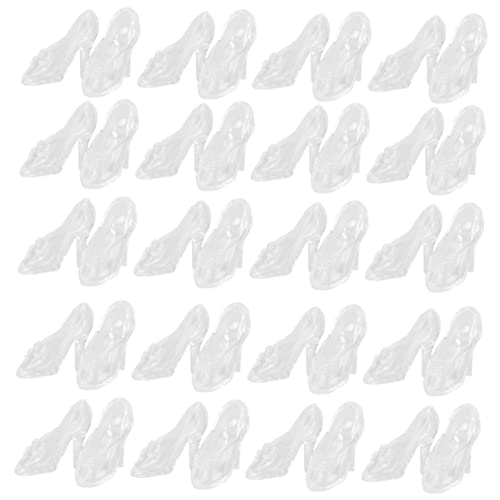 BESPORTBLE 60Paare Mini Kristallschuhe Für Puppen Transparente High Heels Dekoration Für Puppenhaus Und Rollenspiele Für Puppen Makeover Und Kreative Spielideen von BESPORTBLE