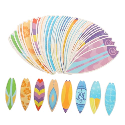 BESPORTBLE 60Stücke Hawaii Surfbrett Aufkleber DIY Dekoration Für Sommerpartys Pinnwand Zubehör Tropische Surfboard Ausschnitte Für Schule Und Freizeit Als Gepäckaufkleber von BESPORTBLE