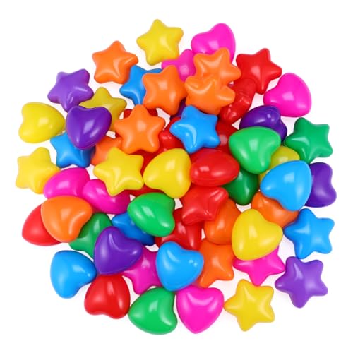 BESPORTBLE 60Stücke Ozeanbälle Herz Und Sternform Spielbälle Für Indoor Spielplätze Strapazierfähige Kunststoffbälle Für Partys Und Spielbereiche Je Herz Und Sternbälle von BESPORTBLE