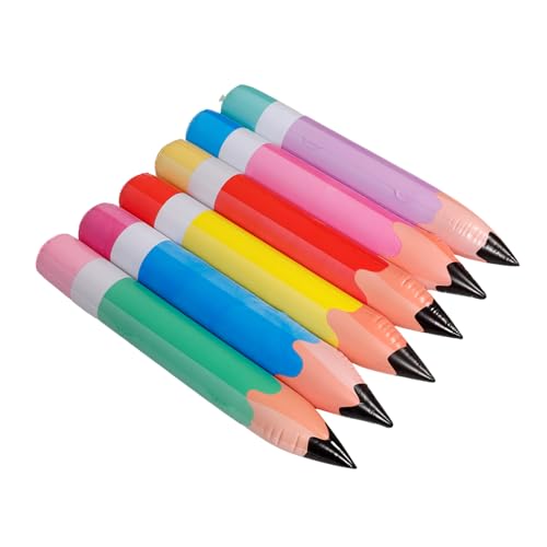 BESPORTBLE 6Stücke Aufblasbare Bleistift Dekorationen Bunte Bleistifte für Schulanfang und Kindergeburtstage Party Accessoires Einfache Pflege und Auffälliges Design von BESPORTBLE