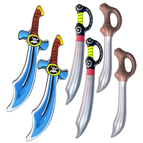 BESPORTBLE 6Stücke Aufblasbare Piratenschwerter Kreatives Kinderspielzeug Für Bühnenaufführungen Und Piratenspiele Und Sowie Lange Schwerter Für Sommerpartys von BESPORTBLE