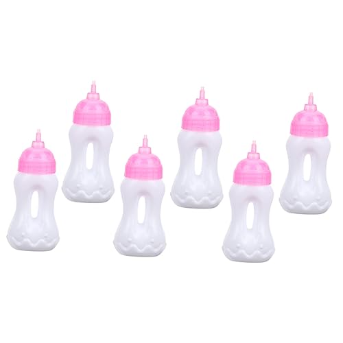 BESPORTBLE 6Stücke Babypuppenflaschen Leere Milchflaschen Für Puppenhaus Und Rollenspiele Ergänzung Für Shower Deko von BESPORTBLE