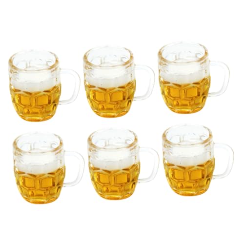 BESPORTBLE 6Stücke Bierkrüge Aus Resin Dekorative Mini Biergläser Für Puppenhäuser Und Landschaftsmodelle Accessoires Für Miniaturwelt von BESPORTBLE